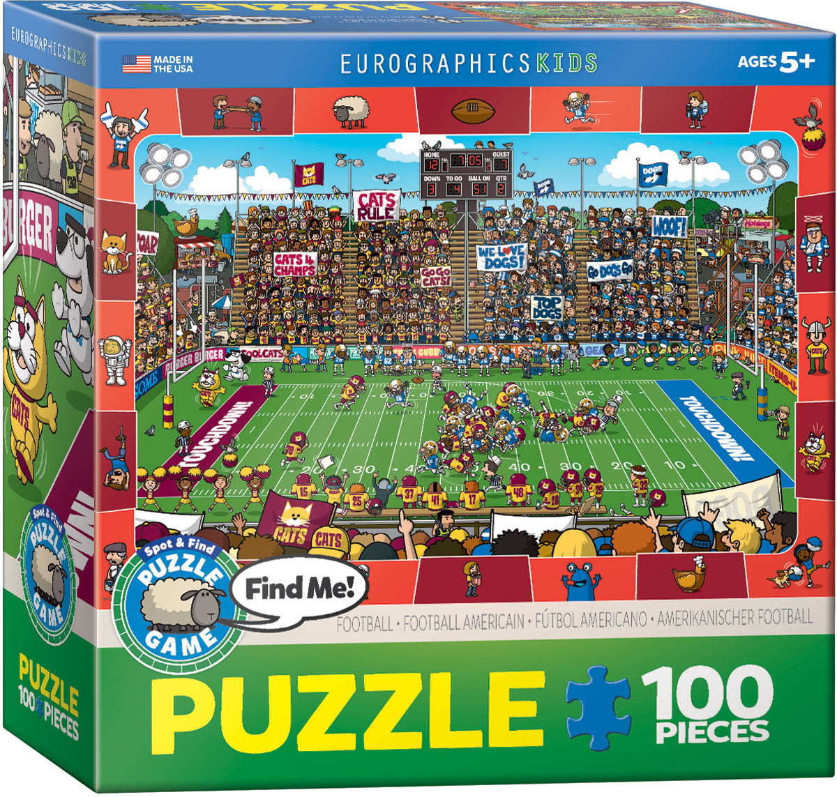 Eurographics Spot & Find Football 100-Piece Puzzle